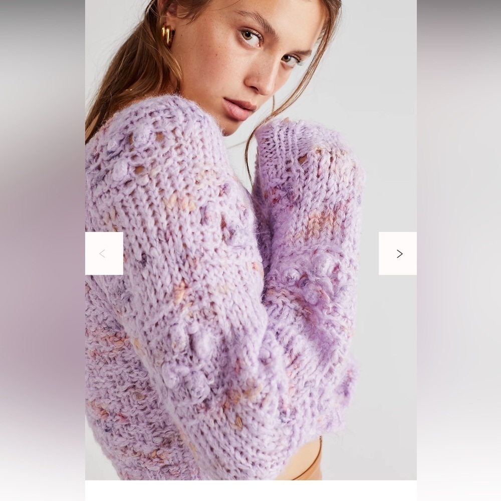 Free People Sunset cloud pullover violet glow pullover sweater M - Picture 2 of 10